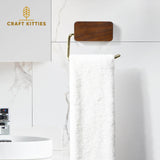Real Wood Wall Hooks & Paper Holder with Bathroom Shelf