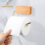 Minimalist Natural Beech Kitchen Bathroom Log Wall Hooks | Paper Holder