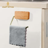 Real Wood Wall Hooks & Paper Holder with Bathroom Shelf