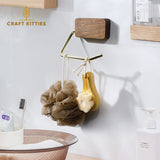 Minimalist Natural Beech Kitchen Bathroom Log Wall Hooks | Paper Holder