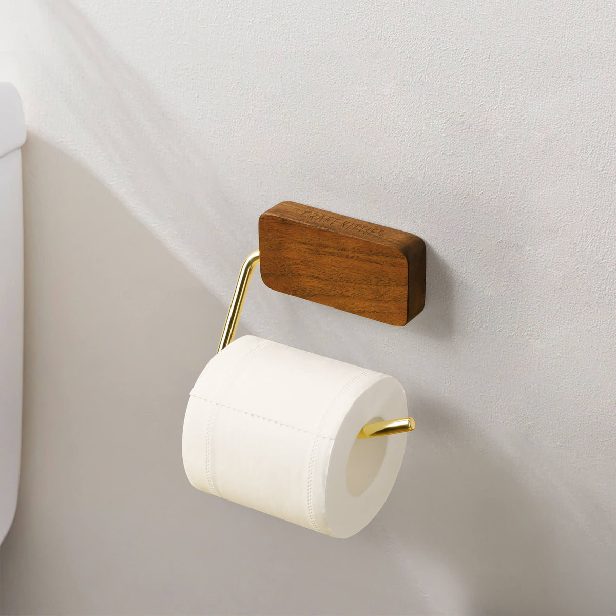 Minimalist Natural Beech Kitchen Bathroom Log Wall Hooks | Paper Holder