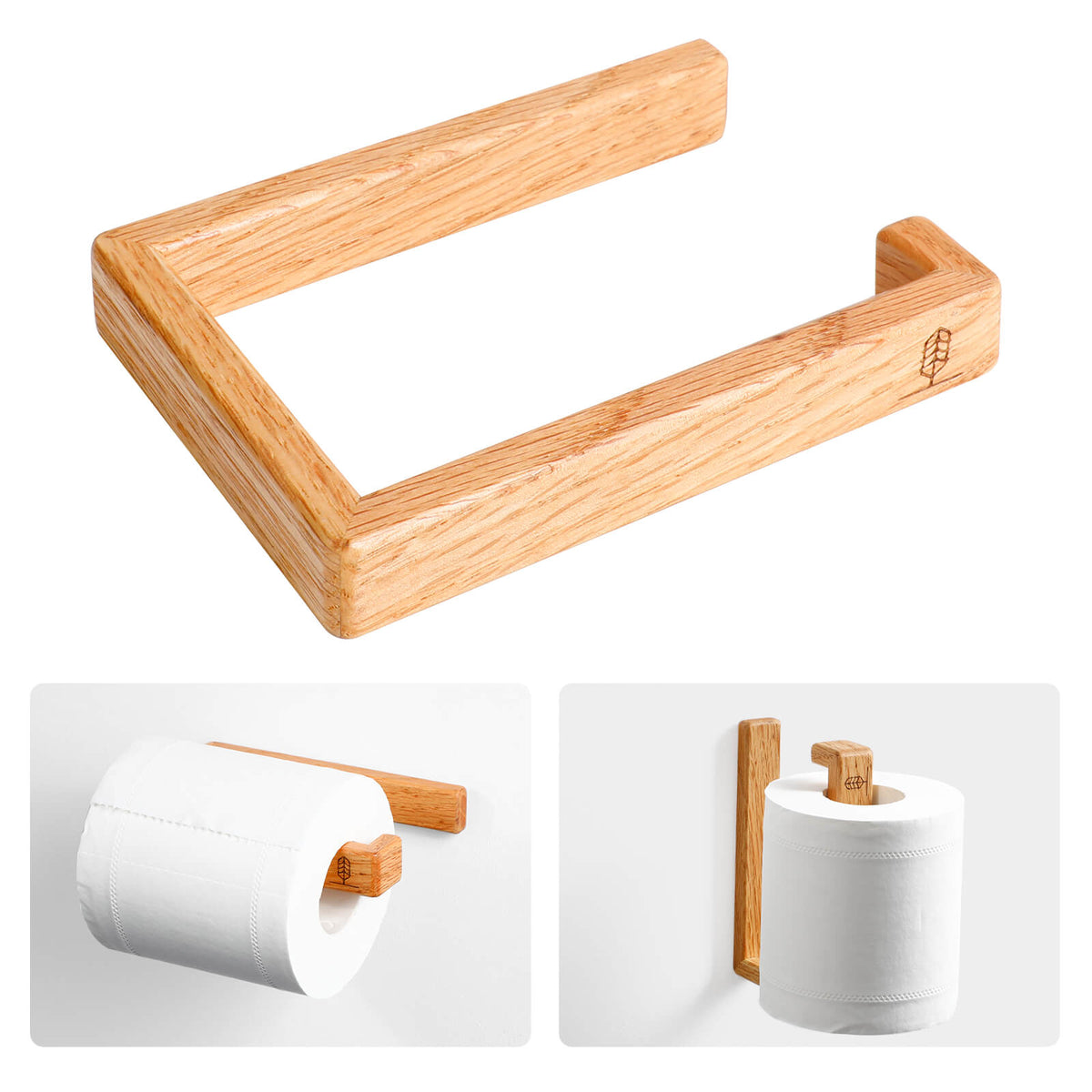 Walnut Minimalist Wall-Mounted Toilet Paper Holder