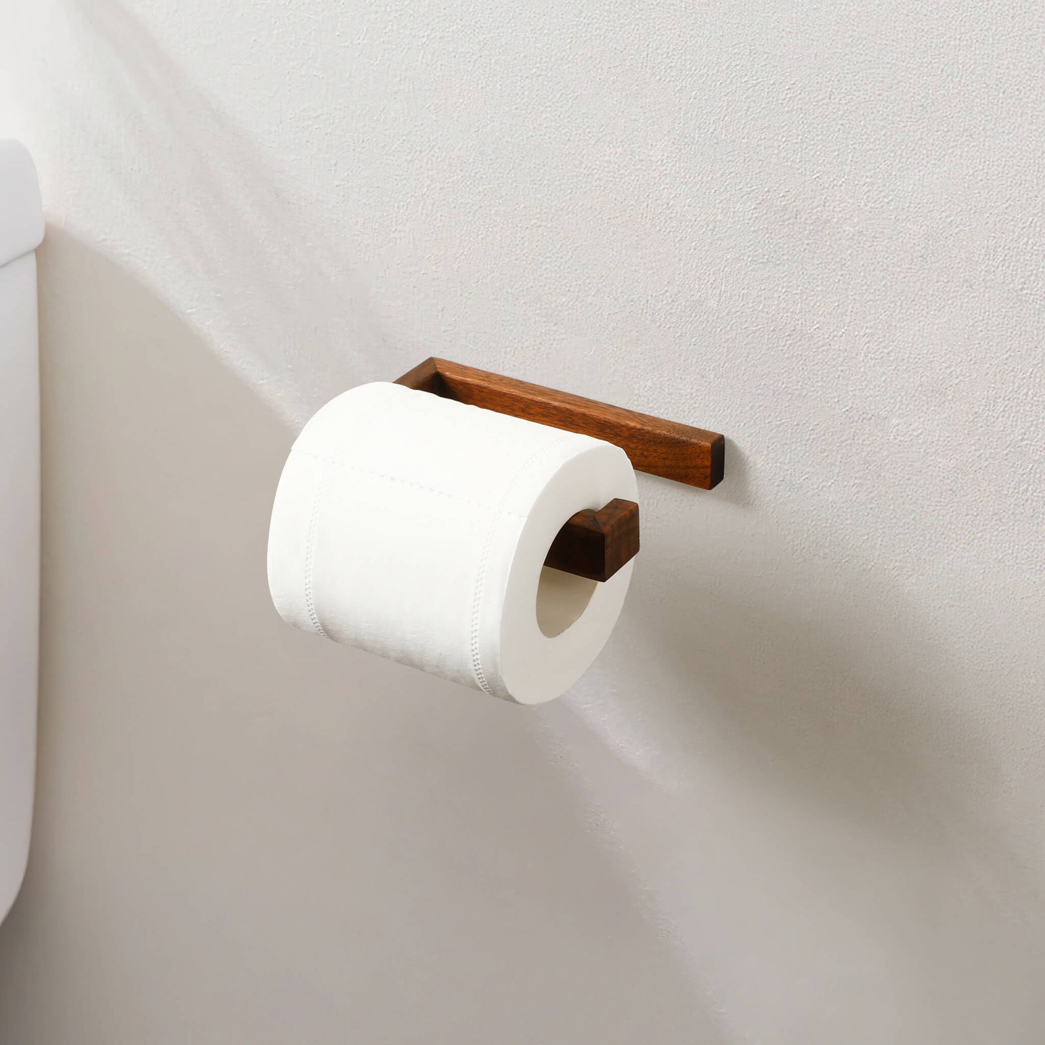 Minimalist Farmhouse White Toilet Paper Holder to Modern Bathroom