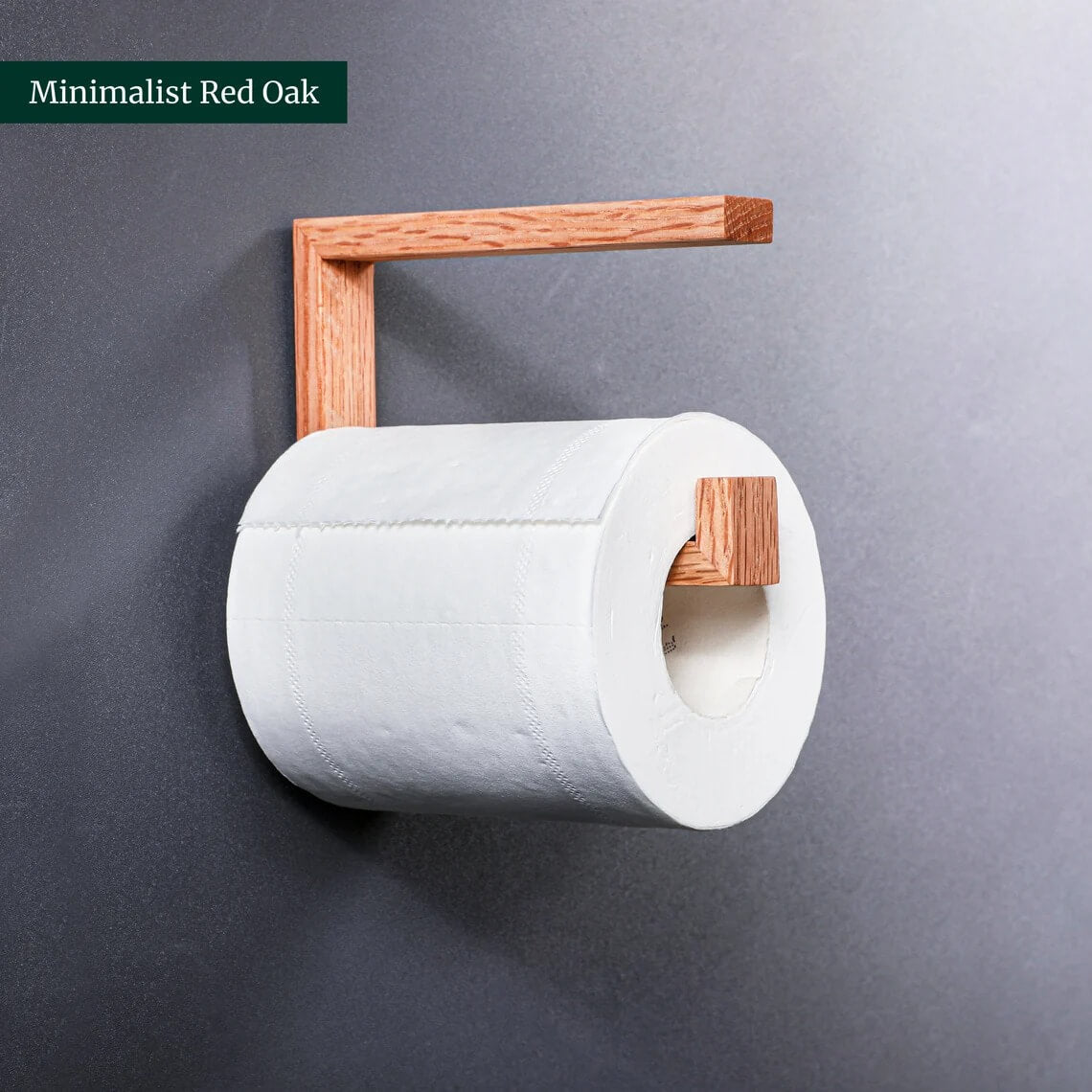 Walnut Wood Toilet Paper Holder — Wall Mount with Shelf