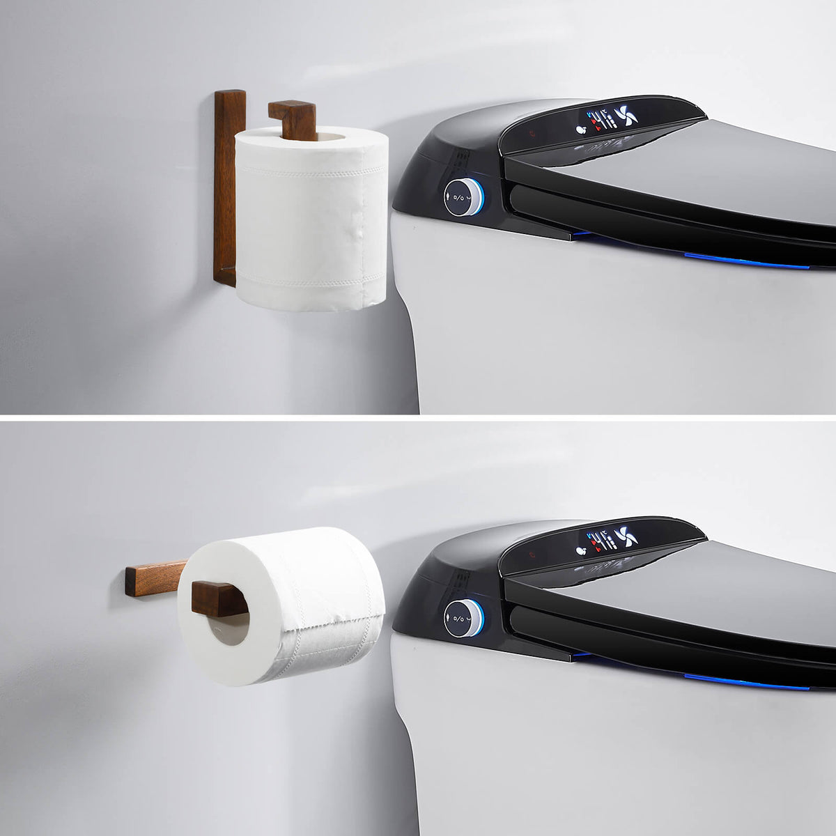 Walnut Minimalist Wall-Mounted Toilet Paper Holder