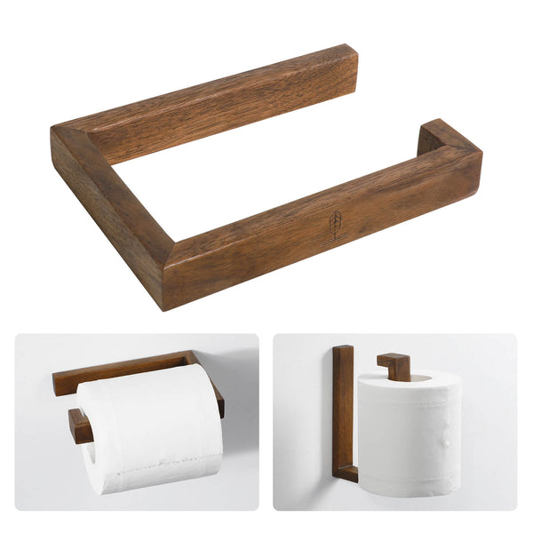 Walnut Minimalist Wall-Mounted Toilet Paper Holder