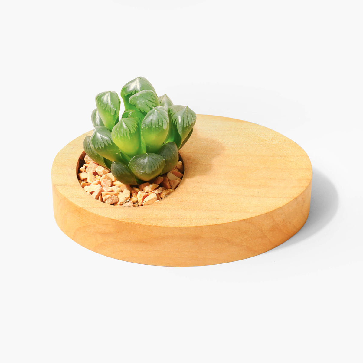 Solid Wood Desk Plant Pot — Minimalist CNC Crafted