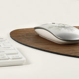 Walnut & Ash Stripe Wood Mouse Pad — Oval