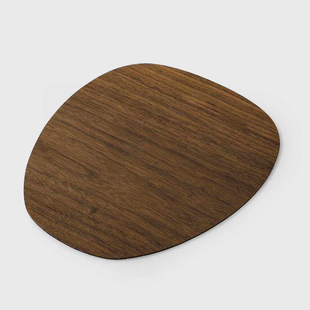 Walnut&Ash Stripe Wooden Mouse Pad | Oval