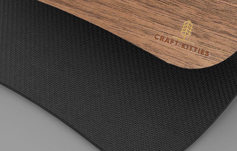 Real Walnut Wood Mouse Pad — Rectangular Desk Mat