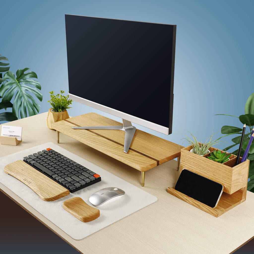 Walnut Splicing Wood Monitor Stand