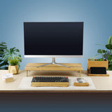 Walnut Wood Monitor Stand — Solid Desk Riser