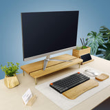 Walnut Wood Monitor Stand — Solid Desk Riser