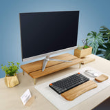 Red Oak Splicing Wood Monitor Stand With USB Ports