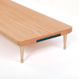 Red Oak Wood Monitor Stand With USB Ports