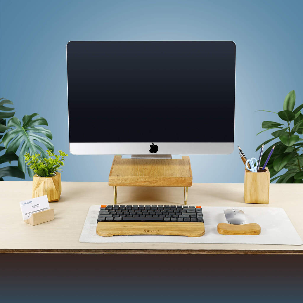 Red Oak iMac Wood Monitor Stand