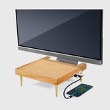 Solid Red Oak iMac Monitor Stand with USB Ports