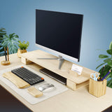 RubberWood Dual Monitor Stand