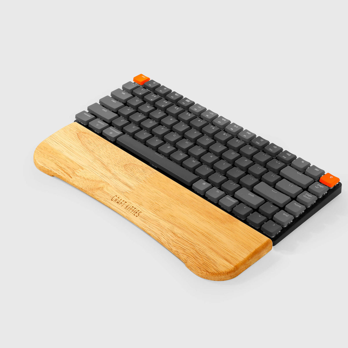 Rubberwood Keyboard Wrist Rest — Solid Wood Palm Rest