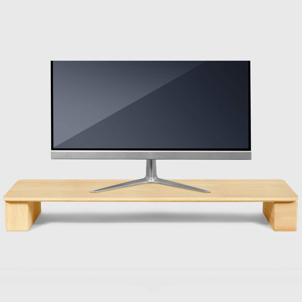 RubberWood Dual Monitor Stand
