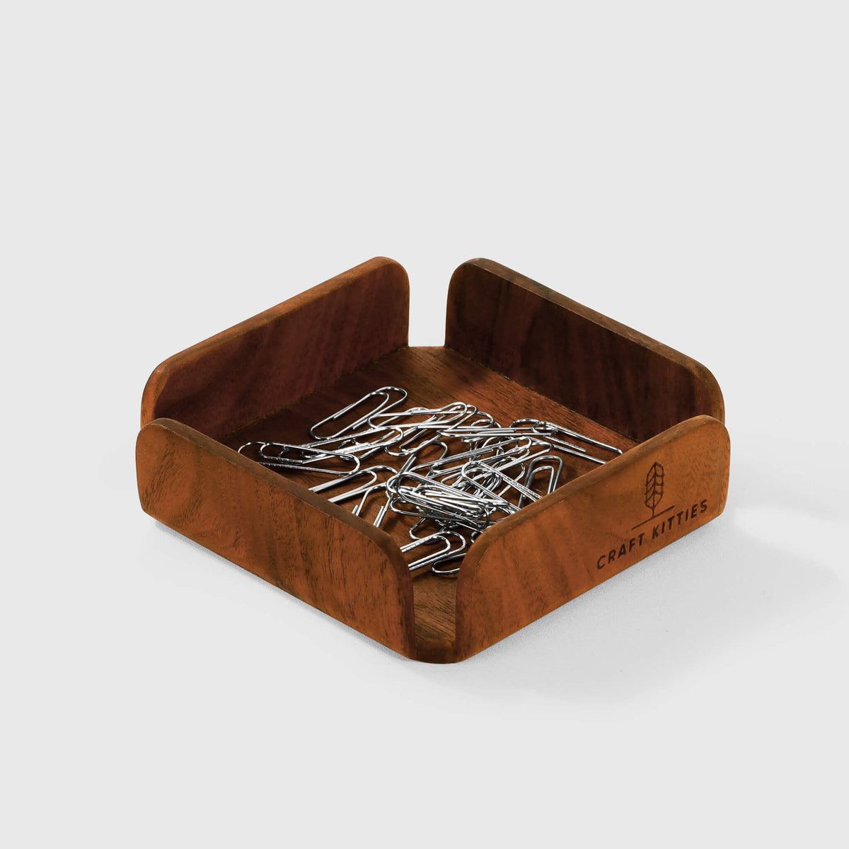 Small Walnut Wooden Tray | Desk Storage