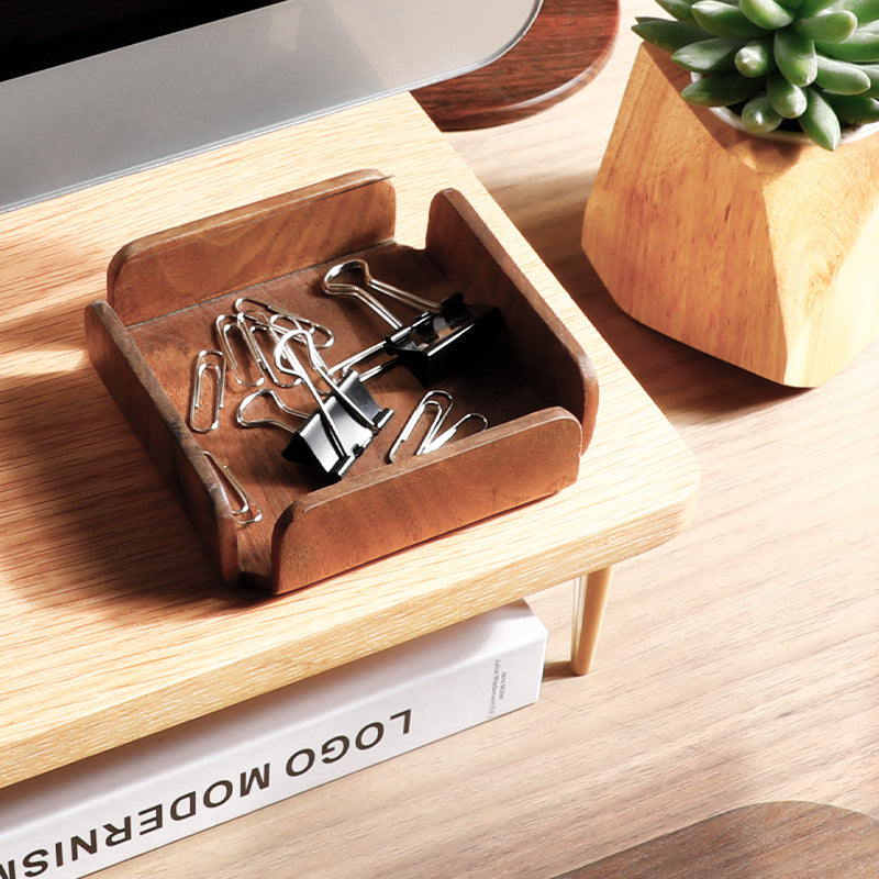 Small Walnut Wooden Tray | Desk Storage