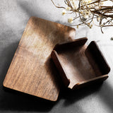 Small Walnut Wood Tray — Desk & Vanity Organizer