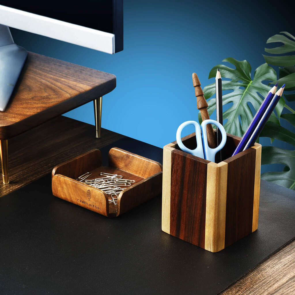 Spliced Wood Pen Holder