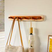 Two-Color Walnut Wood Splicing Row Of 2-Hooks