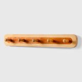 Two-Tone Beech Wood Wall Coat Hooks — 4, 5 or 6-Hook Row