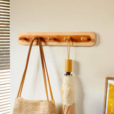 Two-Tone Beech & Walnut Wall Coat Hooks — 2-Hook Row
