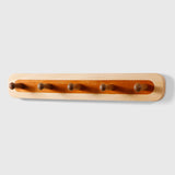 Two-Tone Beech & Walnut Wall Coat Hooks — 2-Hook Row