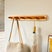 Two-Color Walnut Wood Splicing Row Of 2-Hooks