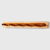 Two-Tone Beech & Walnut Wall Hook Rack — 2 to 6 Hooks