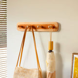 Two-Tone Walnut & Beech Wall Coat Hooks — 4, 5 or 6-Hook Row