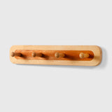 Two-Tone Beech & Walnut Wall Coat Hooks — 2-Hook Row