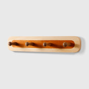 Two-Color Walnut Wood Splicing Row Of 2-Hooks