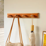 Rubberwood Wall Hook Rack with Brazilian Veneer — 4 to 6 Hooks