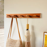Rubberwood Wall Hook Rack with Brazilian Veneer — 4 to 6 Hooks