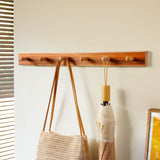 Rubberwood Wall Hook Rack with Brazilian Veneer — 4 to 6 Hooks