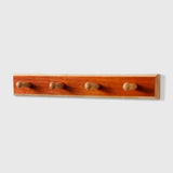 Rubberwood Wall Hook Rack with Cherry Veneer — 4 to 6 Hooks