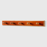 Rubberwood Wall Hook Rack with Cherry Veneer — 4 to 6 Hooks