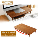 Solid Walnut Monitor Stand Desk Shelf — Ergonomic Wood Riser