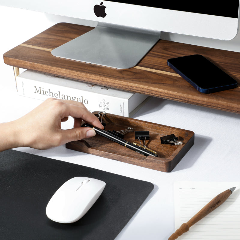 Walnut Desk Tray | Wooden Jewelry Storage | Home Decor