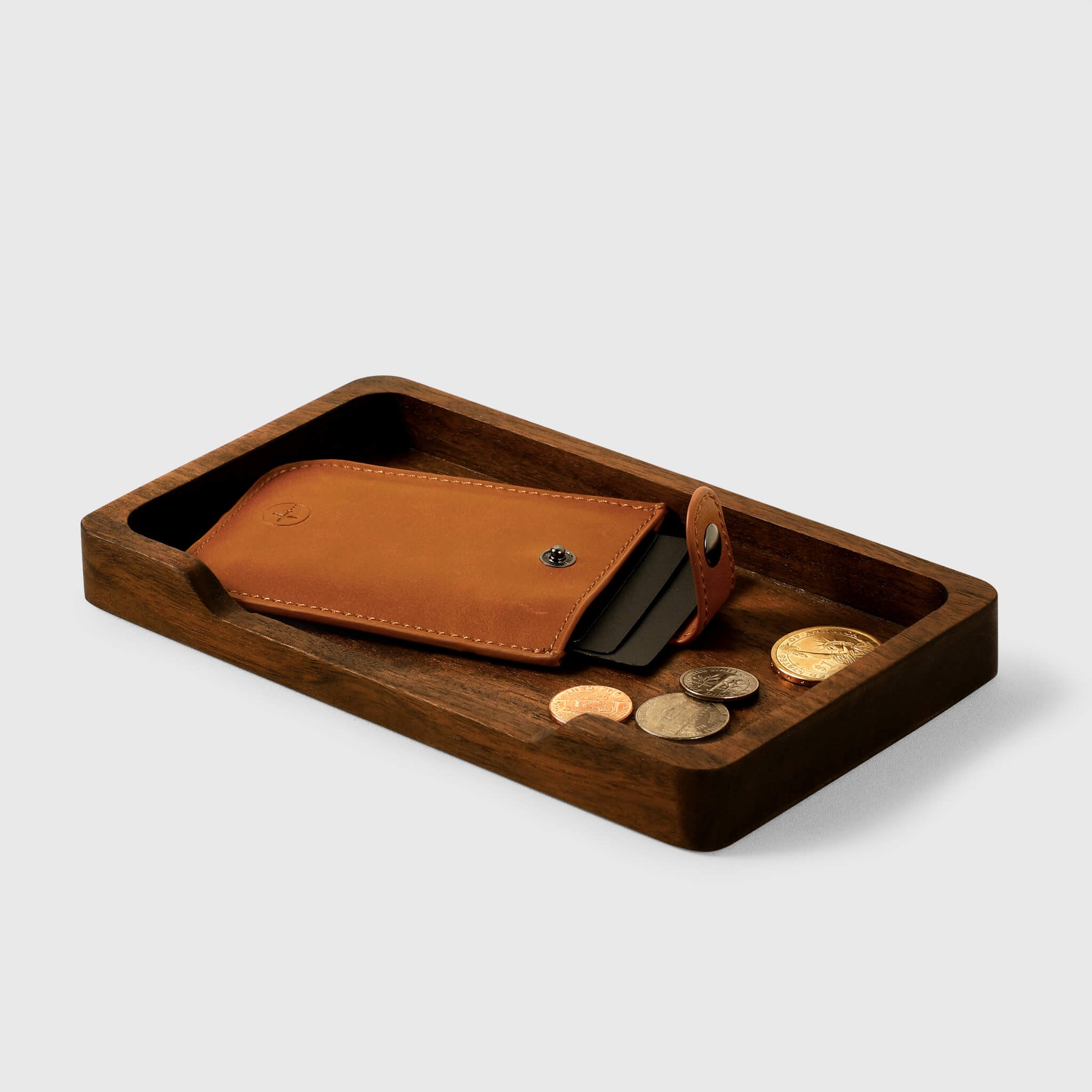 Leather Desktop Tray with Fish