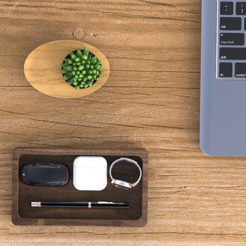 Walnut Desk Tray | Wooden Jewelry Storage | Home Decor
