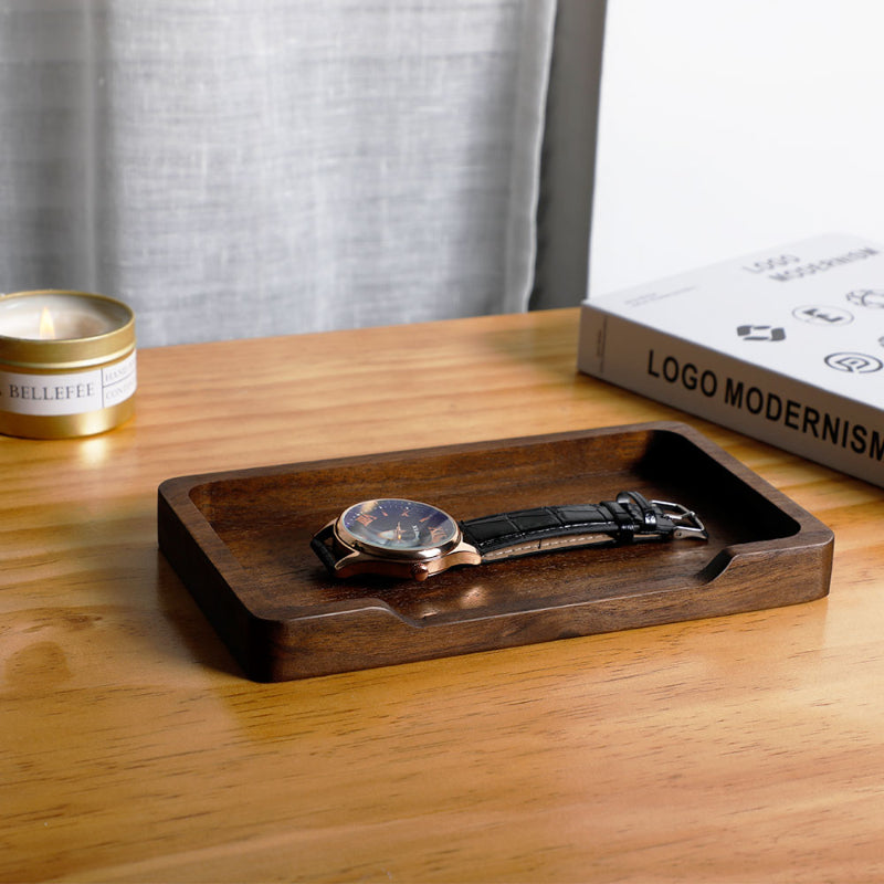 Walnut Desk Tray | Wooden Jewelry Storage | Home Decor