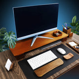 Walnut Dual Monitor Stand