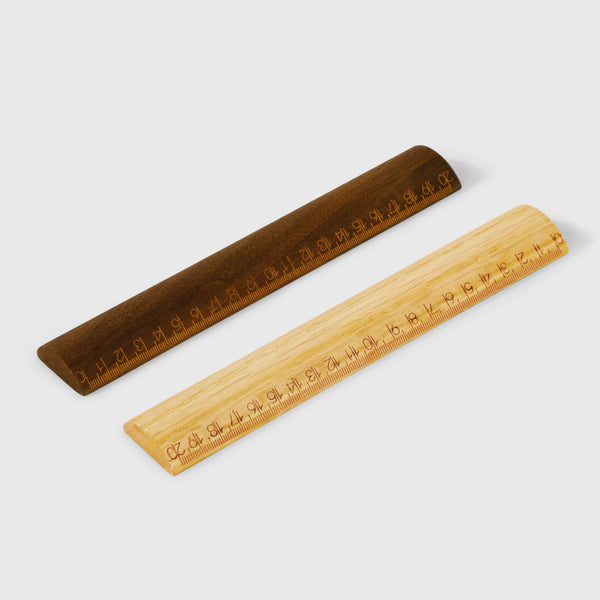 Walnut & Red Oak Solid Wooden Ruler | Rounded