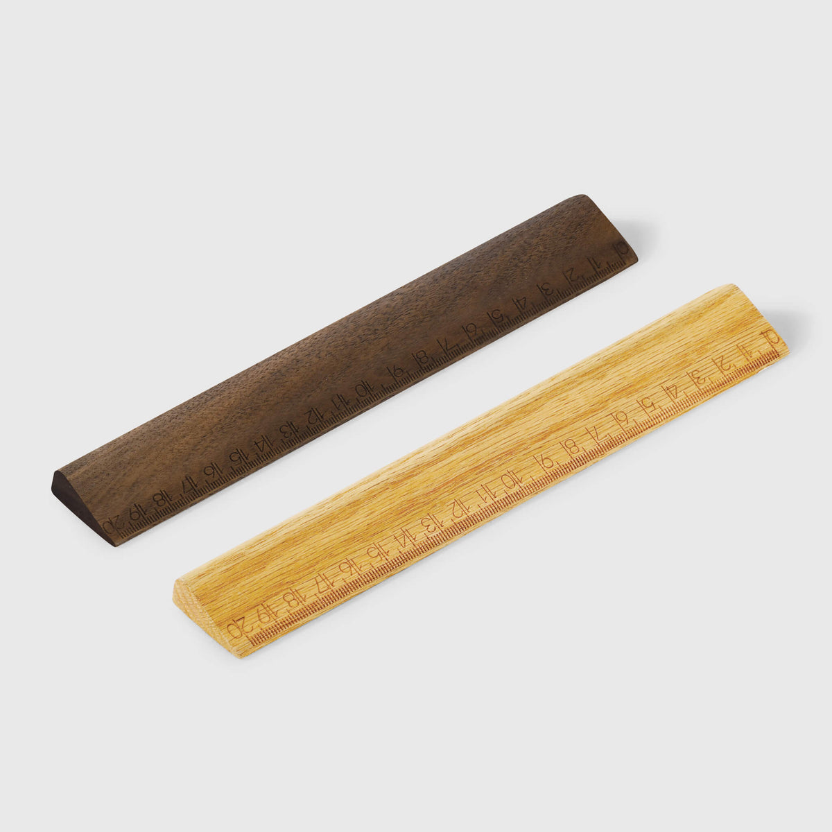 Walnut & Red Oak Solid Wooden Ruler |  Triangular